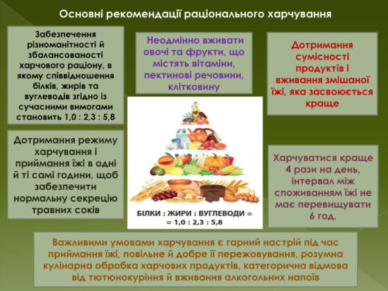 Основи раціонального харчування та його роль у формуванні здорового способу життя